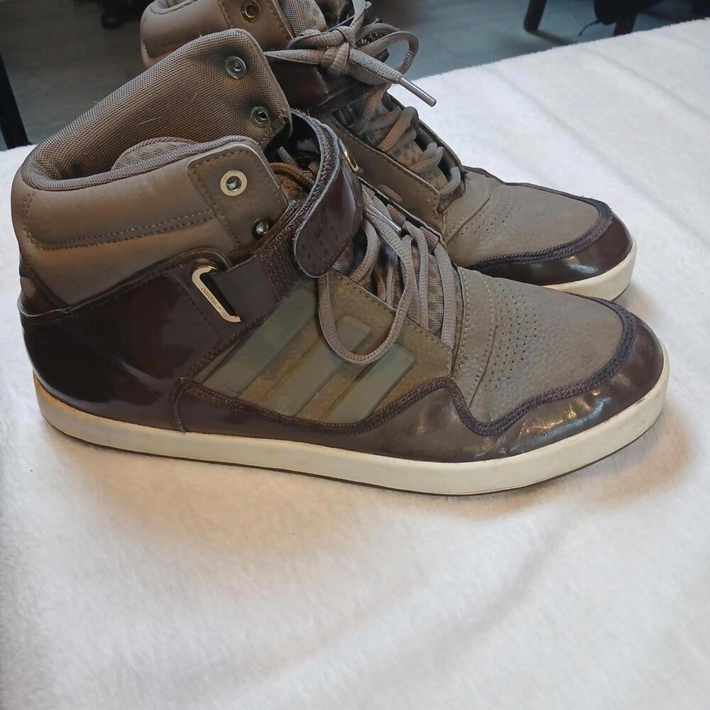 Adidas Adi-Rise Mid Originals Brown & Gold Men's Sneakers Strap Size 10 Good